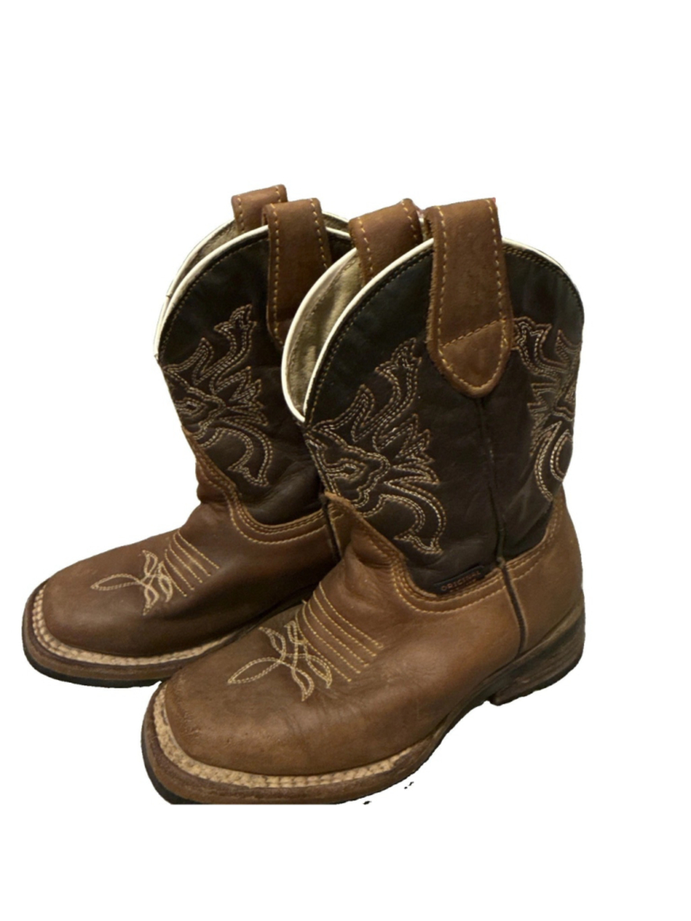 Reyme Original Youth Cowboy Boots US 10-10.5, Leather Square Toe